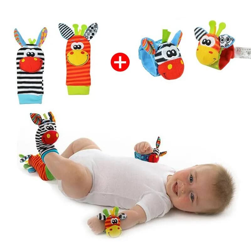 0~24 Months Baby Rattles Soft Plush Toys Foot Wrist Rattle Set Cartoon  Newborn Development Educational Toys For Children – Sheizon